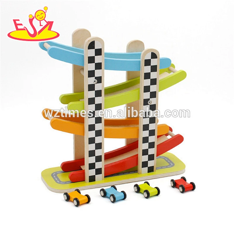 Customize mini railway set wooden toy car track for children W04E059