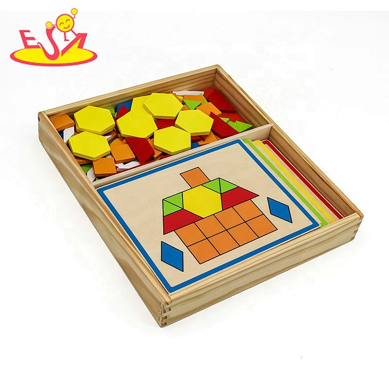 2019 New sale preschool wooden diy jigsaw puzzle for kids W14A216
