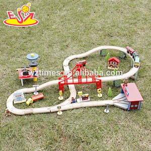 2018 hot sale children wooden rail cars game toy W04C054