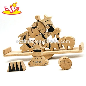 Neues Design für Kinder Zirkustiere Holzblockspiel für Bildung W11F077