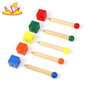 2019 New arrival educational wooden rope ring toss for kids W12F107