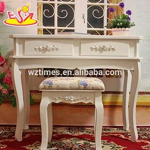 2018 New design high quality wooden bedroom table and chair set, new design wooden bedroom table and chair set W08G189