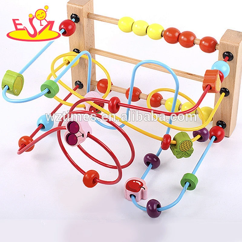Most popular baby wooden beads maze toy for education W11B097