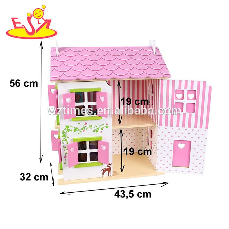 Casa de muñecas en miniatura de madera con muebles de simulación para niños W06A253