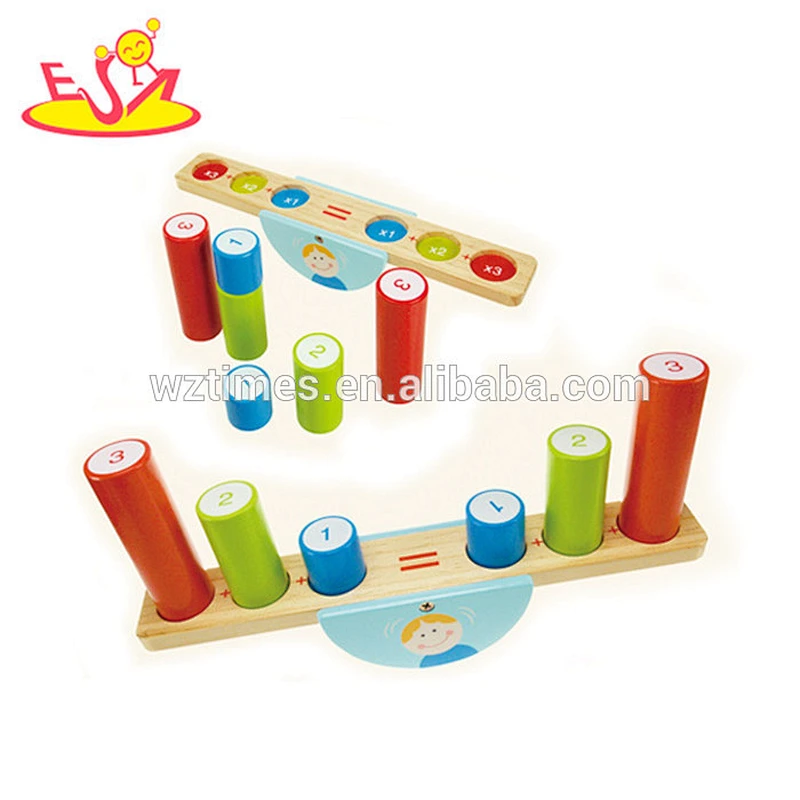 Wholesale intelligent wooden balance blocks game toy funny baby wooden balance blocks game W11F005