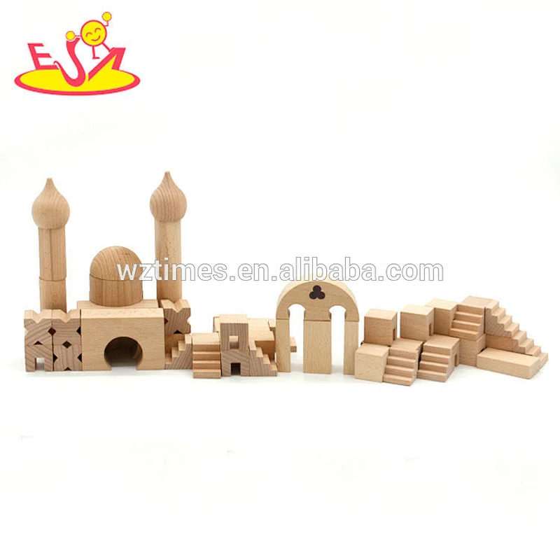 2018 Wholesale 50 pcs middle east architecture block toys funny wooden play blocks for kids W13A149