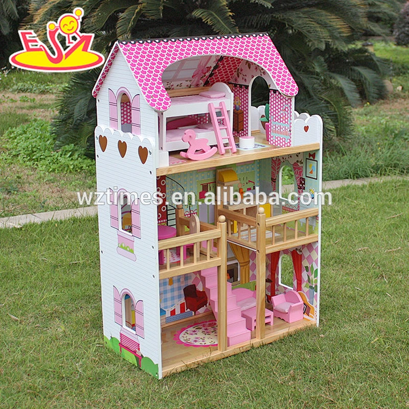 2018 Neues Design Holz Kinder Puppenhaus pädagogisches Holz Kinder Puppenhaus Großes Holz Kinder Puppenhaus