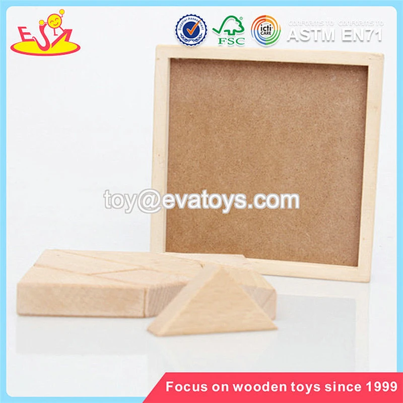 Wholesale interesting kids wooden tangram game customize children wooden tangram game W11D008