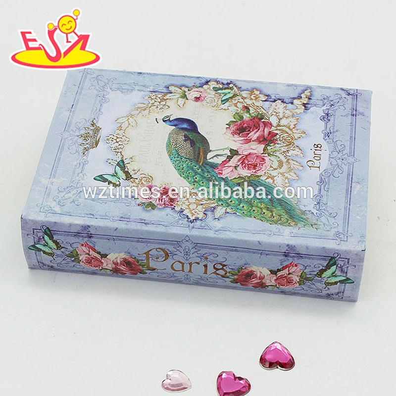 Wholesale customize wooden book shape storage box interesting wooden book shape box W18A017
