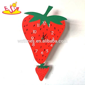 wholesale girl like strawberry shaped kids room clock for sale W14K038
