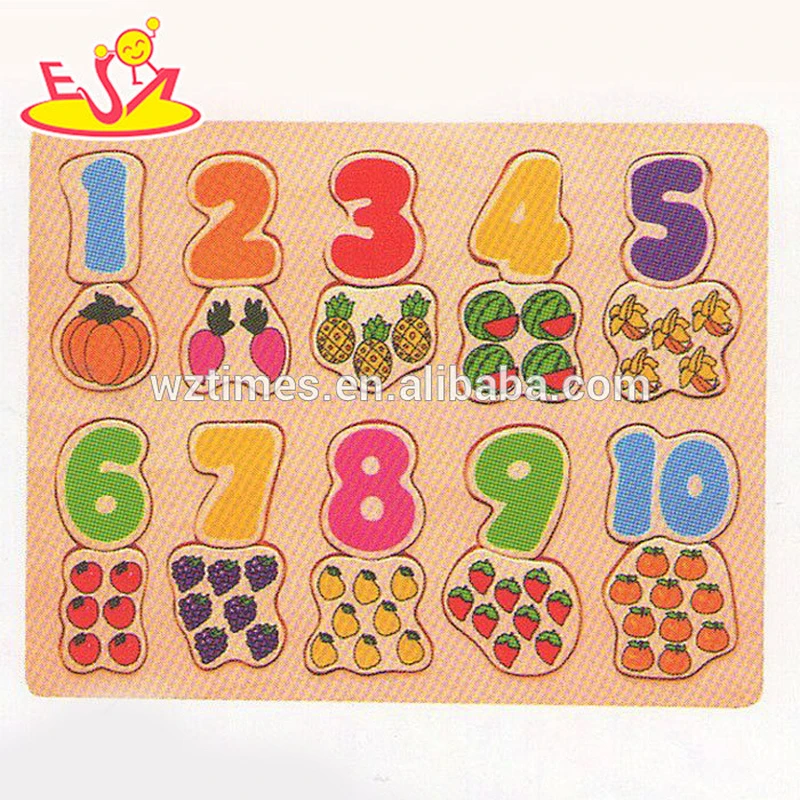 Top fashion kids wooden number puzzle cheap children wooden number puzzle for wholesale W14B049