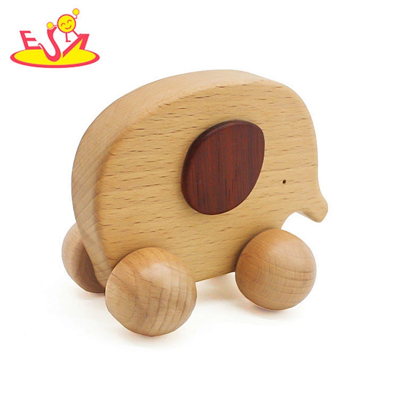 most popular wooden children toy car with animal shaped W04A238