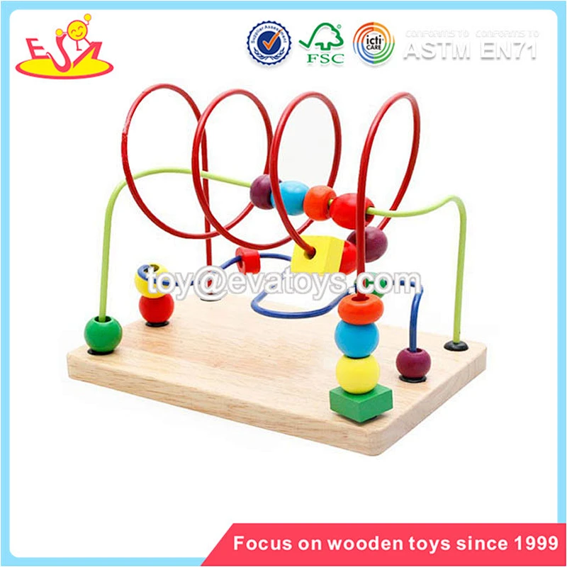 Attractive price baby wooden string beads toy with customize W11B116
