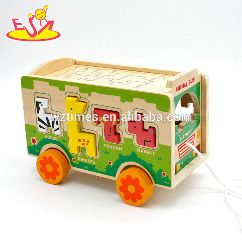 Das populärste hölzerne Zugtierwarenkorbspielzeug für Kinder als Geschenk W05C066