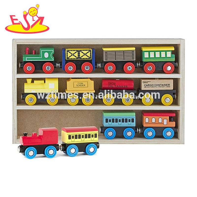 Wholesale high value wooden magnetic toy train parts for baby diy assemble W04A370