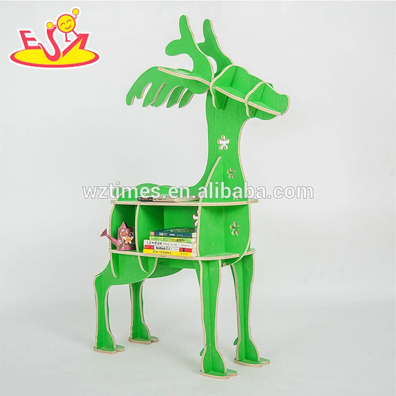 Wholesale best sale wooden animals bookshelf used in room decorative W08D073