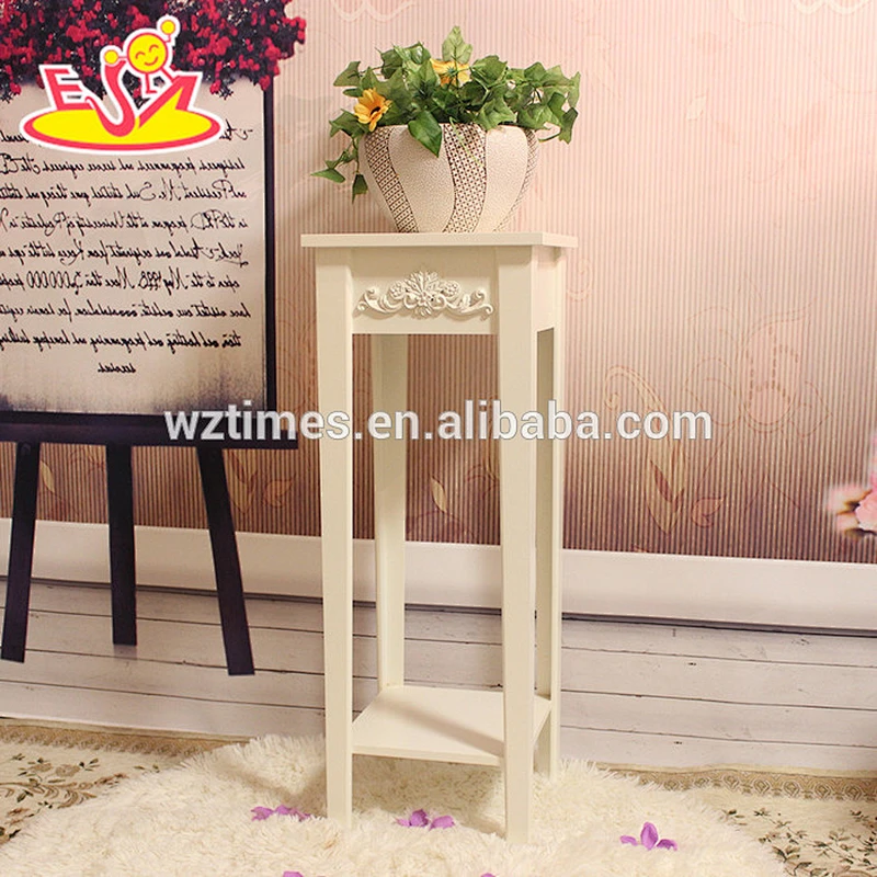 2018 New design wooden outdoor plant stands white solid wooden outdoor plant stands best outdoor plant stands W08H056