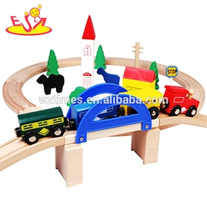 2018 wholesale baby wooden train toy tracks 39 pieces wooden train toy tracks W04C055