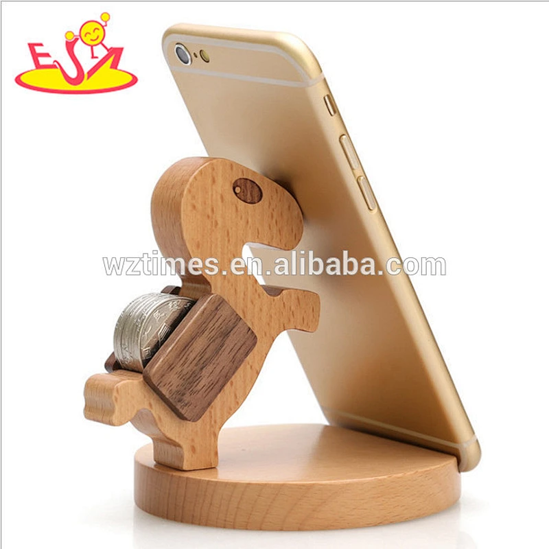 2018 high quality cartoon characters kung fu kids wooden phone stand holder W02A164