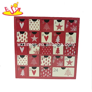 Wholesale pretty christmas gift wooden christmas calendar box for home use W09F009