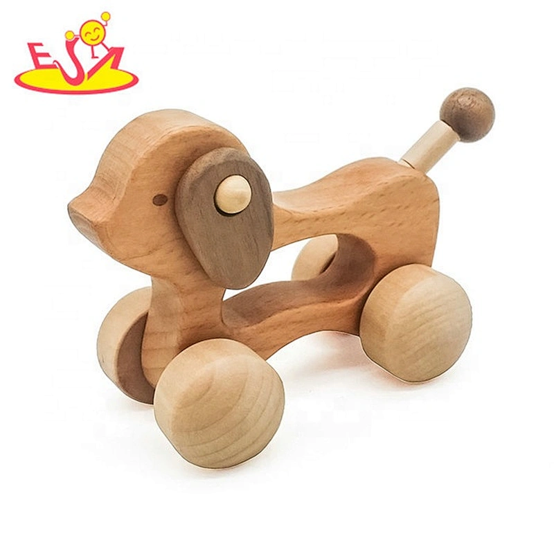 Top fashion educational wooden mini pull back cars for children W04A391