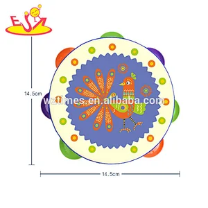Wholesale characteristic national wind wooden musical tambourine toy for children W07F031
