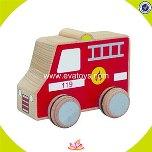 wholesale fashion kids wooden cartoon toy bus children wooden cartoon toy bus W04A106