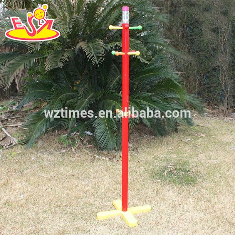 Wholesale bedroom fashion pencil shape wooden coat hanger stand for toddler W09B056