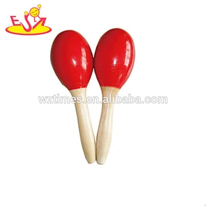 Wholesale educational baby wooden toy maracas cheap kids wooden toy maracas best sale children wooden toy maracas W07I046