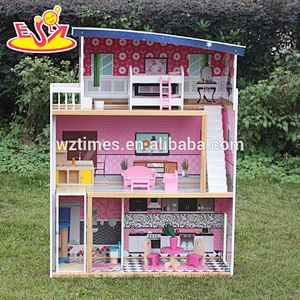 2018 New design kid wooden doll house educational wooden doll house fashional wooden doll house W06A214