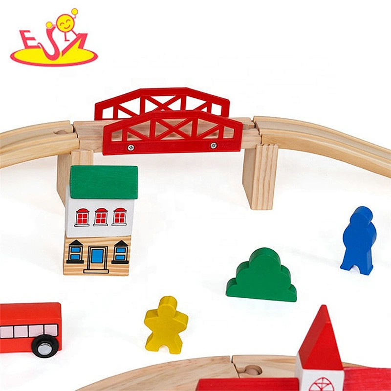 2019 New arrival 100 PCS educational wooden train tracks toys for children W04C080B