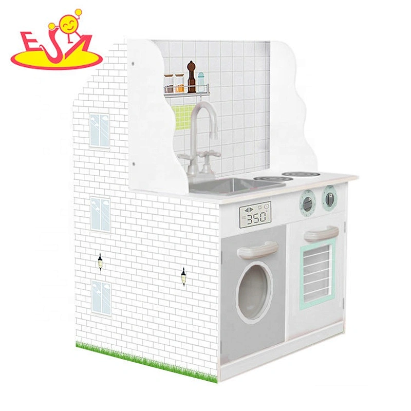 2019 Original Design kids 2 in 1 wooden doll house and kitchen toys for role play W06A377B