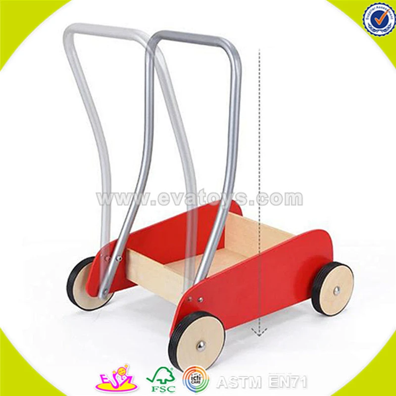Wholesale top quality children wooden building blocks cart toy colorful wooden baby building blocks cart push walker W16E028A