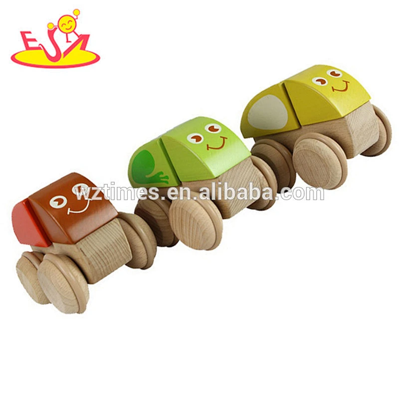 2018 new design baby wooden ambulance car toy hottest wooden ambulance car toy W04A250