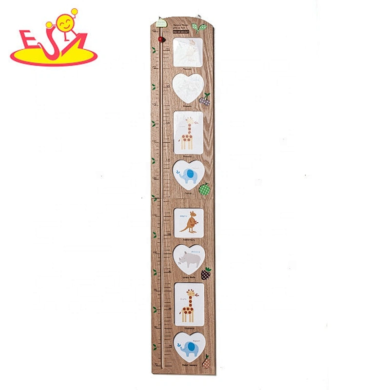 Removable children cartoon wooden height chart with customize W09C007