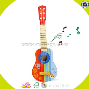 Hottest mini guitar toy wooden toy mini guitar for children music instrument wooden guitar toy W07H033