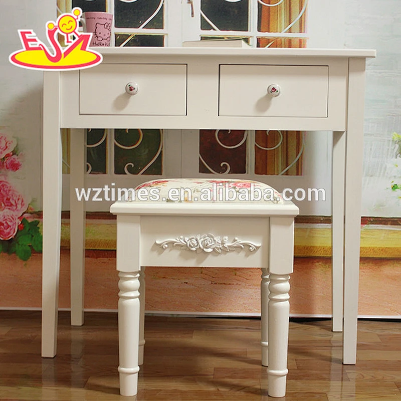 2018 New design wooden girls table and chairs, high quality room furniture wooden girls table and chairs W08G188