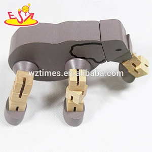 Wholesale DIY toy tree shape wooden robot toy for children W03B035