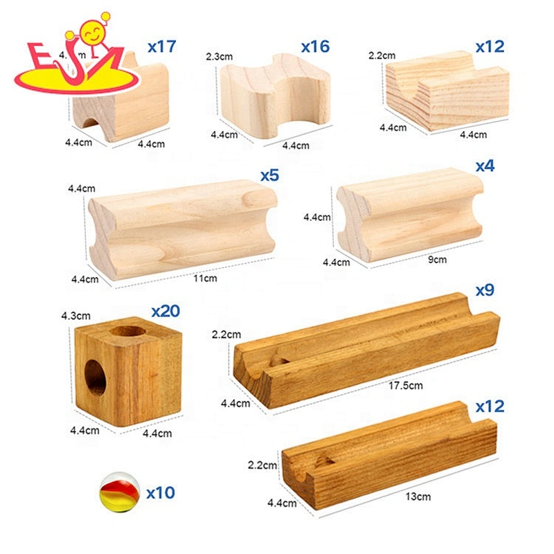 2019 New arrival 33 PCS diy toys wooden marble track set for kids W04E085