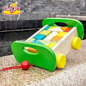 2018 Wholesale best educational wooden blocks toys preschool construct wooden blocks toys W13C034