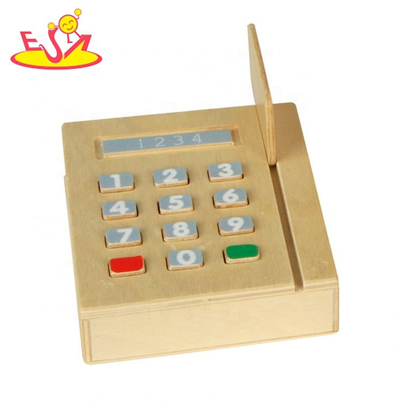 2019 New design kids wooden cashier machine toy for pretend play W10A099