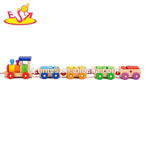 2018 wholesale baby wooden train block funny kids wooden train block educational children wooden train block W05C024