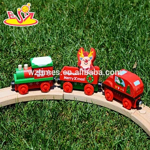 19 pieces kids wood track racer train set wood track racer train set W04C058