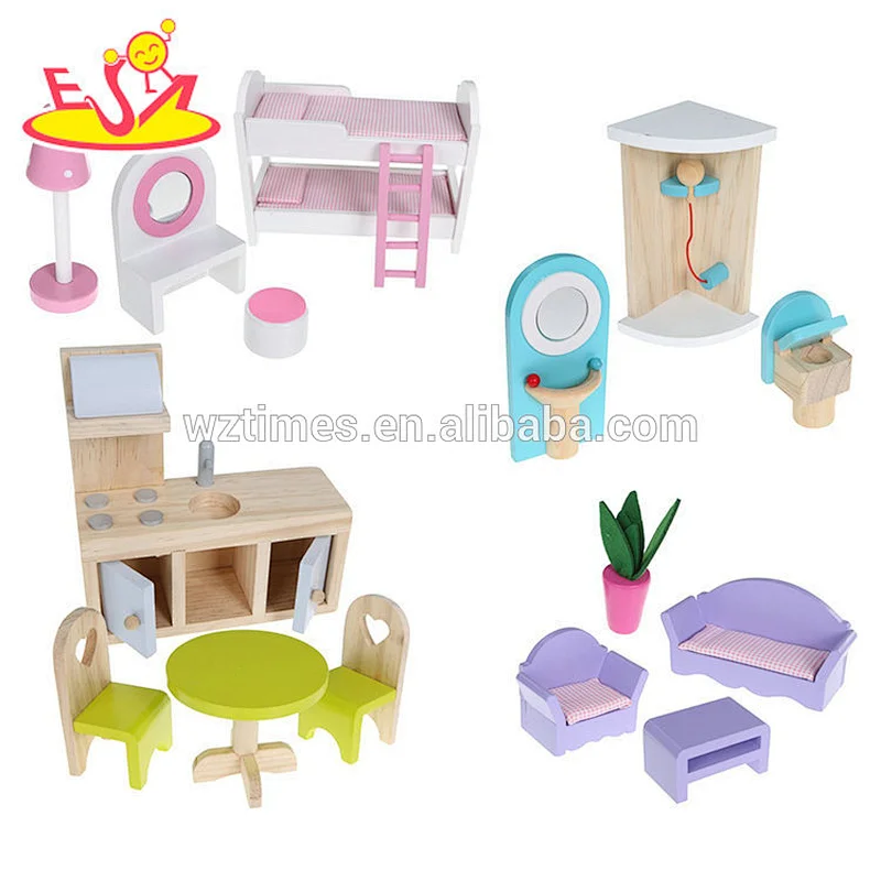 hölzernes Miniaturpuppenhaus der Großhandelsart und weisemädchen für Verkauf W06A254