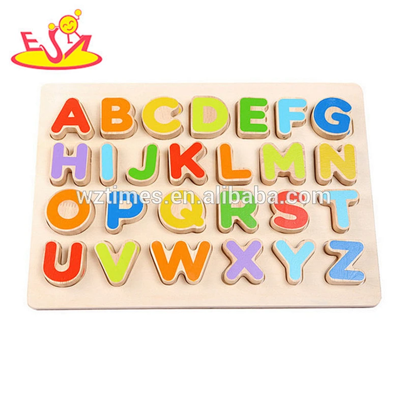 Hölzernes Buchstabepuzzlespielzeug des englischen Englischhilfsmittels für Kinder W14B080