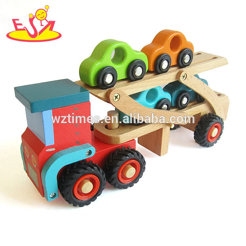 2018 Wholesale new design puzzle toys wooden model car for kids W04A363