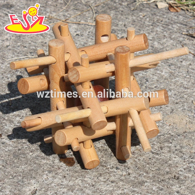 Wholesale intelligence puzzle wooden brain teaser toy for kids' IQ training W11C020