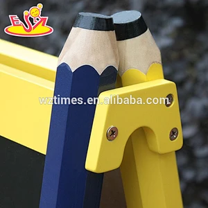 Wholesale best gift kids wooden easel with one side magnetic whiteboard and one side blackboard W12B047