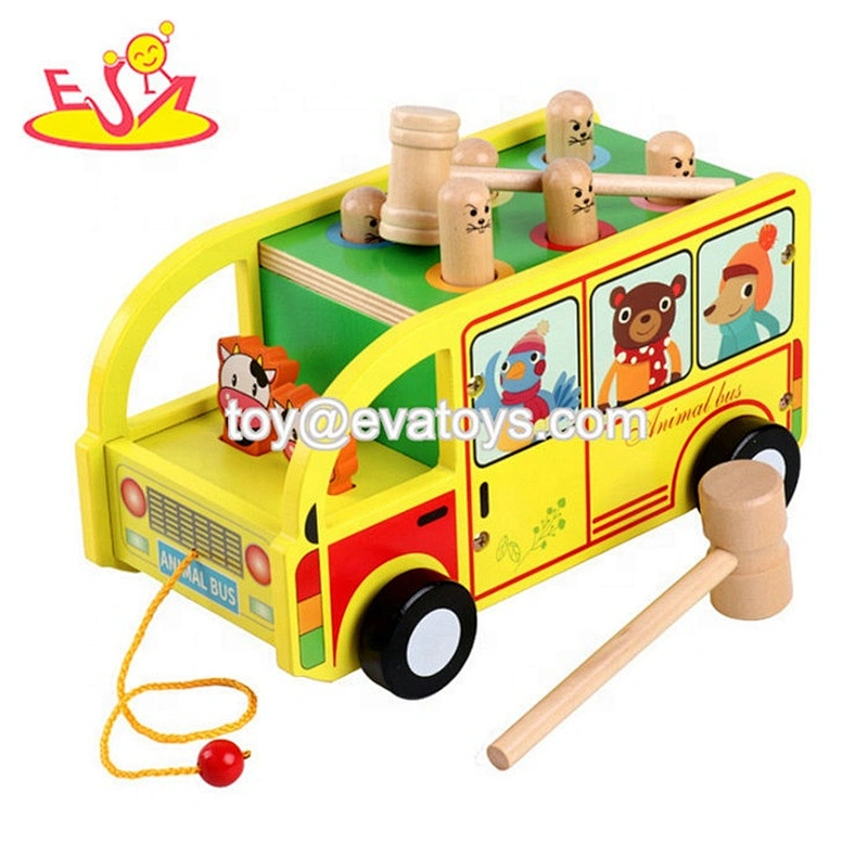 2019 Top fashion pull along wooden small toys for kids W05B184