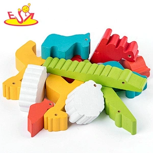 2019 New arrival educational wooden stack game for baby W11F086